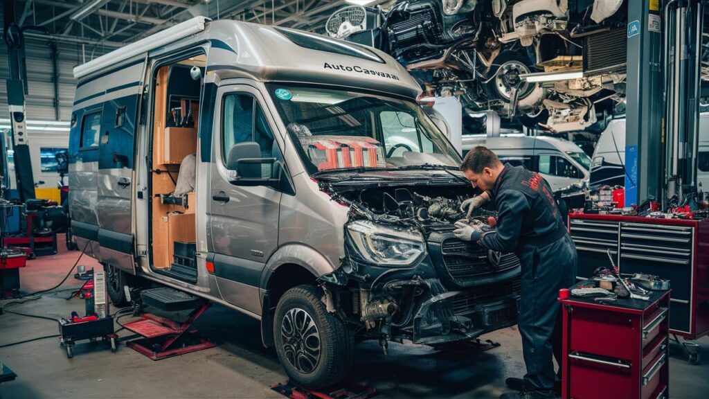 camping-car endommagé ou en panne
